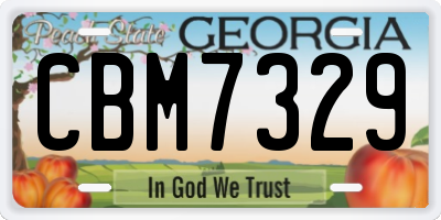 GA license plate CBM7329