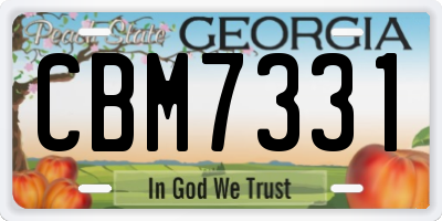 GA license plate CBM7331