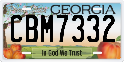 GA license plate CBM7332