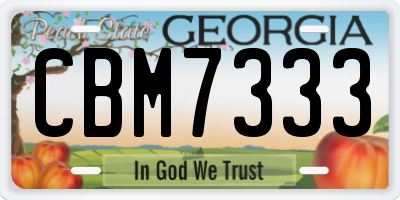 GA license plate CBM7333