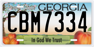 GA license plate CBM7334