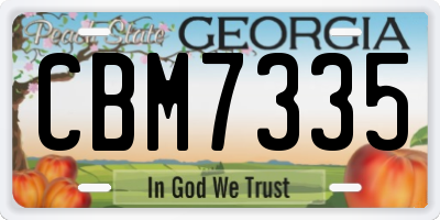 GA license plate CBM7335