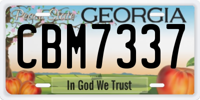 GA license plate CBM7337