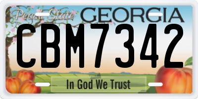 GA license plate CBM7342