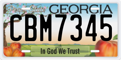 GA license plate CBM7345