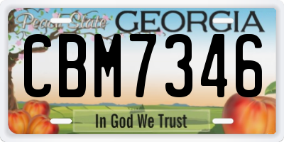 GA license plate CBM7346