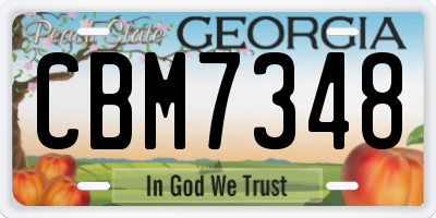 GA license plate CBM7348