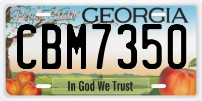 GA license plate CBM7350