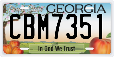 GA license plate CBM7351