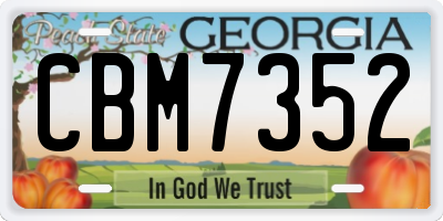 GA license plate CBM7352