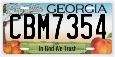 GA license plate CBM7354