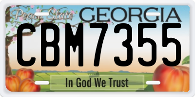 GA license plate CBM7355