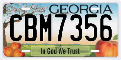 GA license plate CBM7356