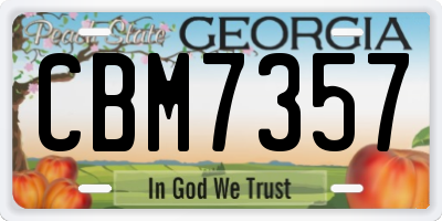 GA license plate CBM7357