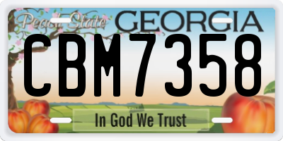 GA license plate CBM7358