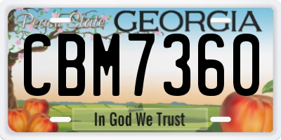 GA license plate CBM7360