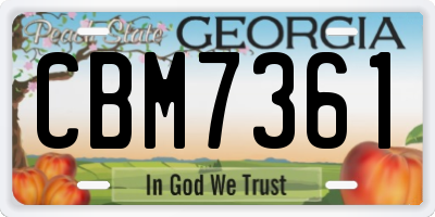 GA license plate CBM7361