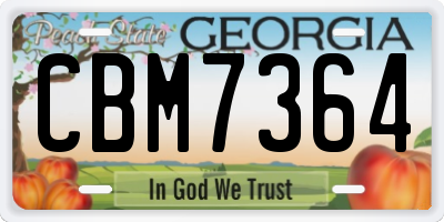 GA license plate CBM7364