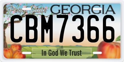 GA license plate CBM7366