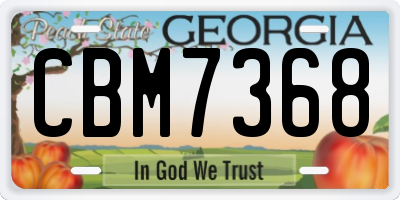 GA license plate CBM7368