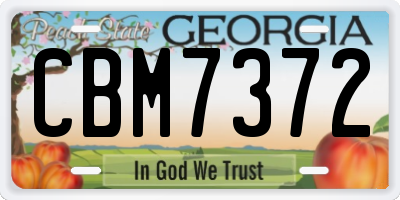 GA license plate CBM7372