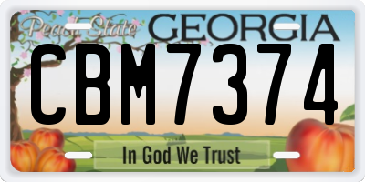 GA license plate CBM7374