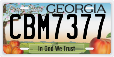 GA license plate CBM7377