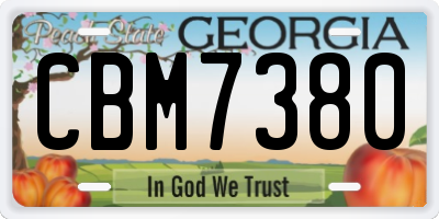 GA license plate CBM7380