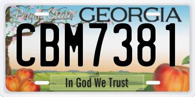 GA license plate CBM7381