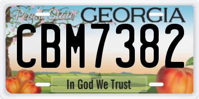 GA license plate CBM7382