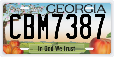 GA license plate CBM7387