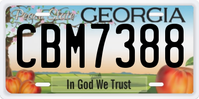 GA license plate CBM7388