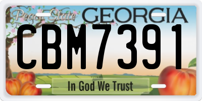 GA license plate CBM7391