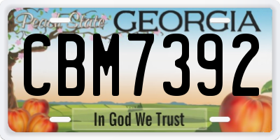 GA license plate CBM7392