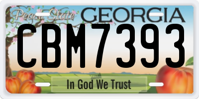 GA license plate CBM7393