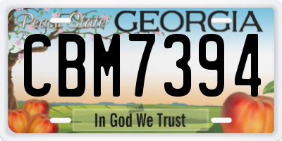 GA license plate CBM7394