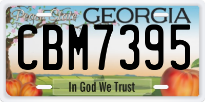 GA license plate CBM7395