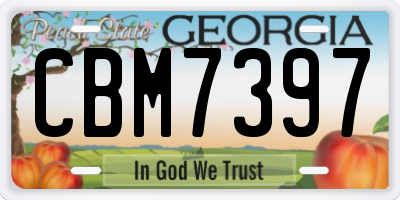 GA license plate CBM7397