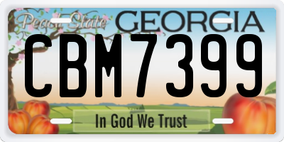 GA license plate CBM7399