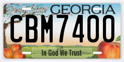 GA license plate CBM7400