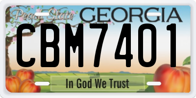 GA license plate CBM7401