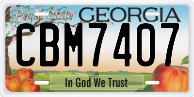 GA license plate CBM7407