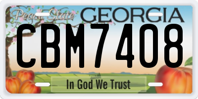 GA license plate CBM7408