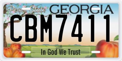 GA license plate CBM7411