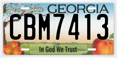 GA license plate CBM7413