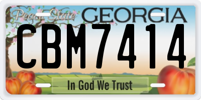 GA license plate CBM7414