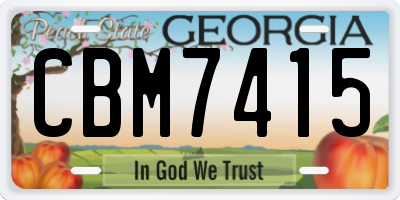 GA license plate CBM7415