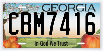 GA license plate CBM7416