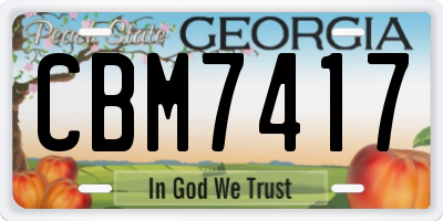 GA license plate CBM7417