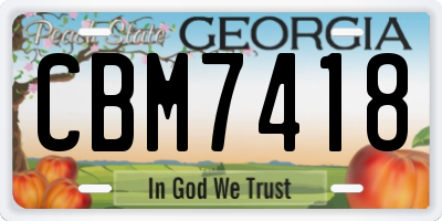 GA license plate CBM7418